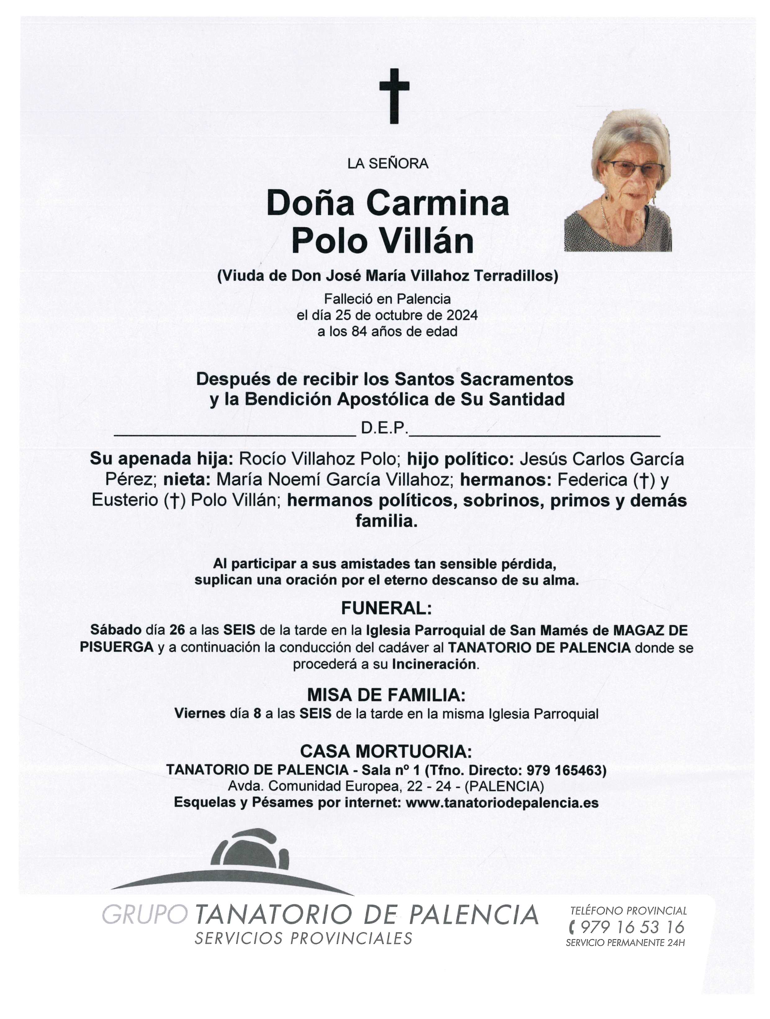 LA SEÑORA DOÑA CARMINA POLO VILLÁN